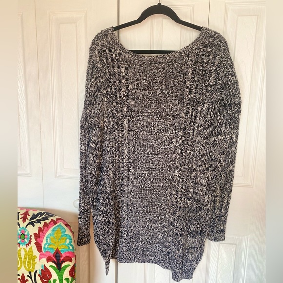 Express Oversized Marbled Off the Shoulder Sweater - Picture 2 of 2